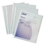 C-Line Report Covers with Binding Bars, Economy Clear Plastic, White Bars, 8.5 x 11 Inches, 50 per Box (32457)