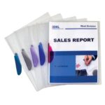 C-Line Report Covers with Binding Bars, Economy Clear Plastic, White Bars, 8.5 x 11 Inches, 50 per Box (32457)