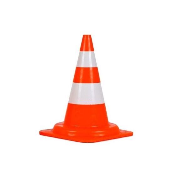 Traffic Cone, 18in, Fluorescent Red/Orange