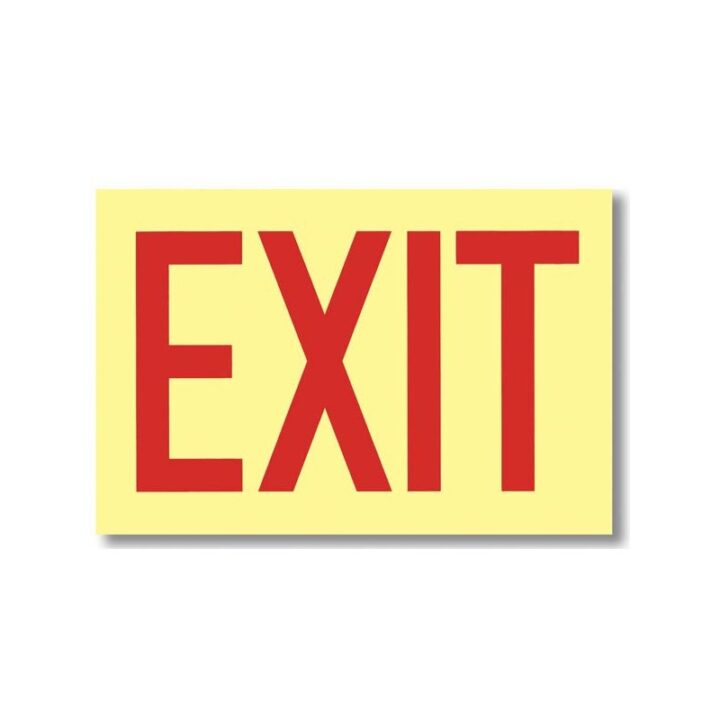 EXIT sign 12" x 8" - Self-Adhesive Vinyl Glow-In-The-Dark Signs - G112