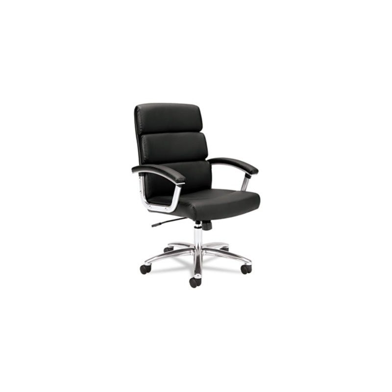 VL103 Executive Mid-Back Chair, Black Leather - VL103SB11