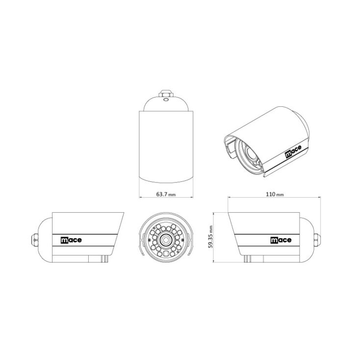 Mace Easy Watch IR Bullet Camera with Night Vision (EWC-IRB-RJ11)