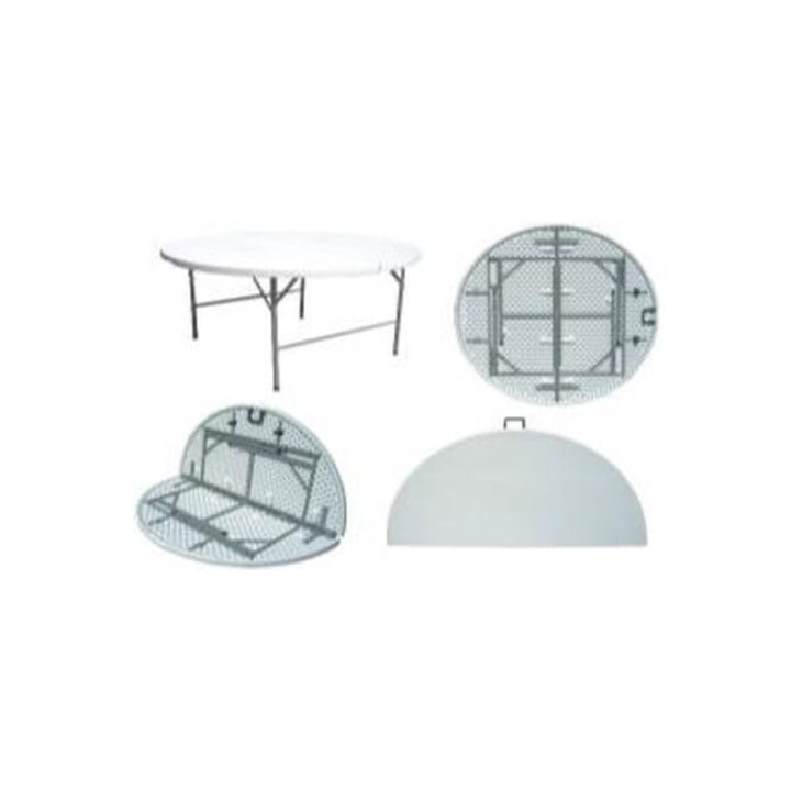 KUBIC - Round 1/2- Folding TABLE Plastic - 48" - White