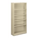 HON - Steel BOOKCASE - 5- Shelf - 72"H - Putty