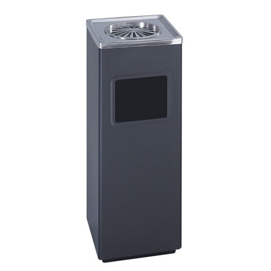 Safco Products 9696BL Square Ash And Trash Waste Receptacle, Black