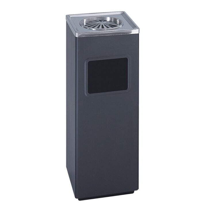 Safco Products 9696BL Square Ash And Trash Waste Receptacle, Black
