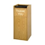 Safco Products 9729MO Wood Food Court Waste Receptacle, 36 Gallon, Medium Oak