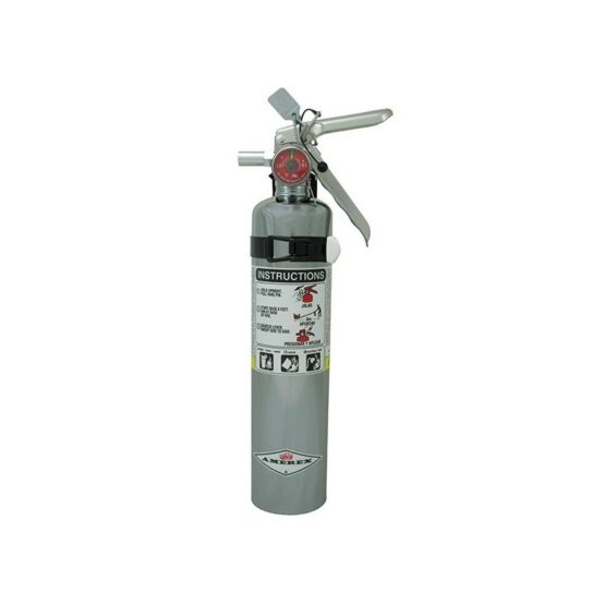 Amerex 2.5 lb ABC Chrome Extinguisher B417C w/ Aluminum Valve and Vehicle/Marine Bracket