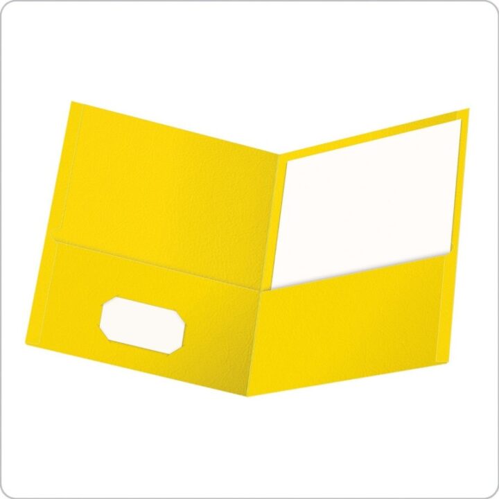 Oxford Twin Pocket Folders, Letter Size, Yellow, 25 per Box (57509)