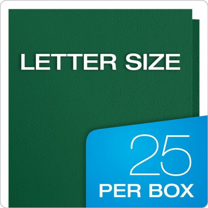 Oxford Twin Pocket Folders, Letter Size, Hunter Green, 25 per Box (57556)