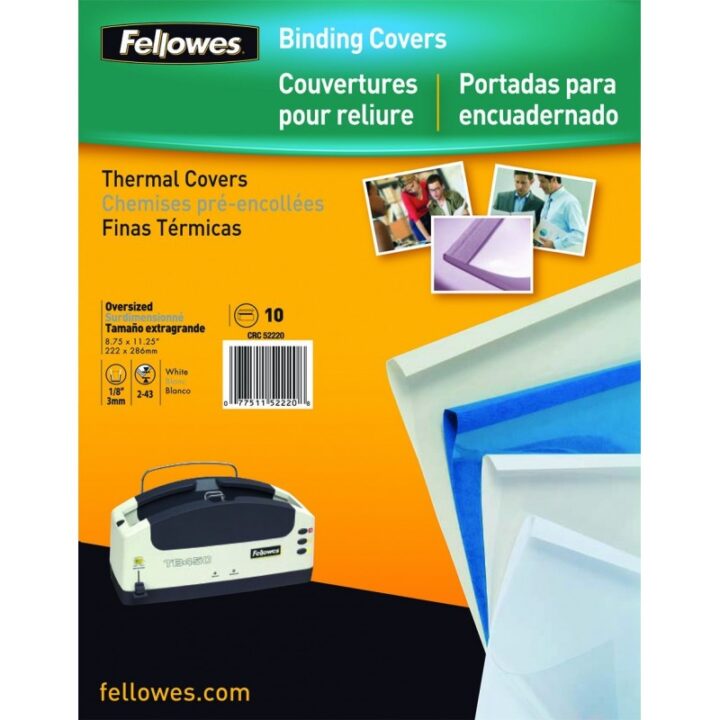 Fellowes Thermal Binding Presentation Covers, Letter, 1/8 Inch, 30 Sheets, Black, 10 Pack (5222701)