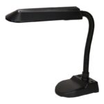 Ledu L516MB Economy Fluorescent Gooseneck Desk Lamp w/Pencil Holder Base, 18h, Matte Black