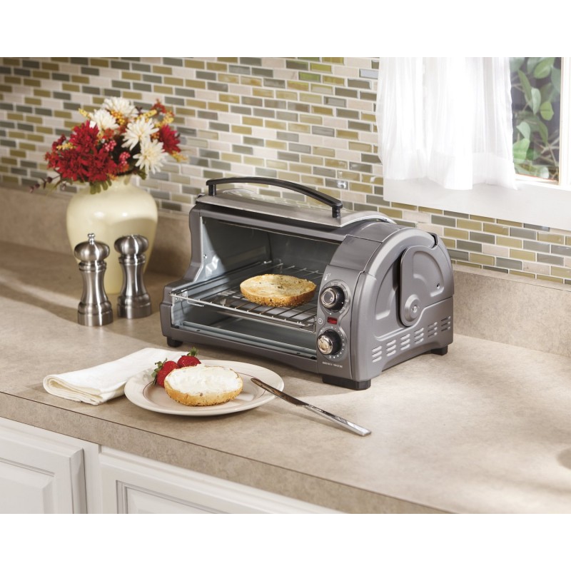 Hamilton Beach Countertop Toaster Oven, Easy Reach with Roll-Top